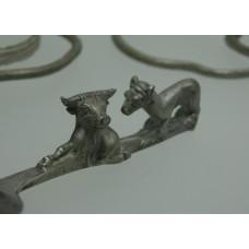 Spoon with sculptural representations of bull and dog